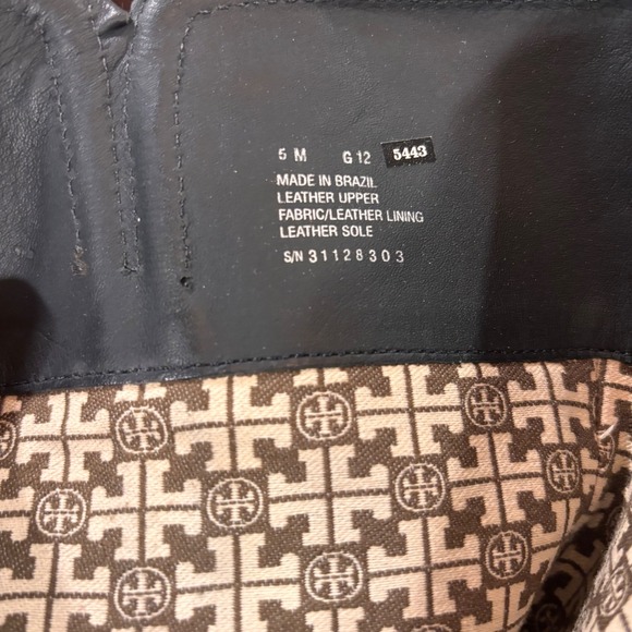 Tory Burch Black Suede Gold Accents Wedge Knee High Boots Women's Size 5 - Picture 2 of 10